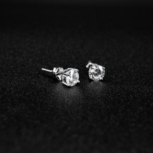 Stud CZ Round .925 Sterling Silver