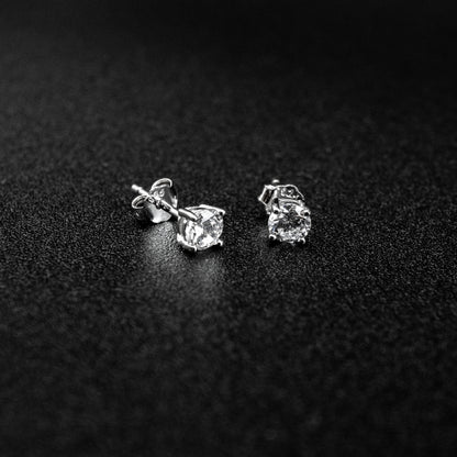 Stud CZ Round .925 Sterling Silver