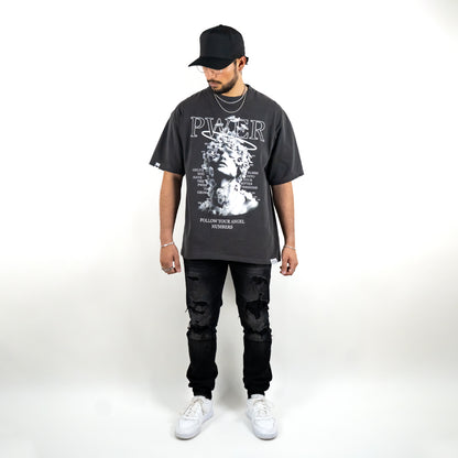 Angel Numbers Heavyweight Shirt - Washed Out Grey